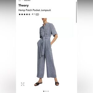 Like new theory patch pocket 100% Hemp Jumpsuit
